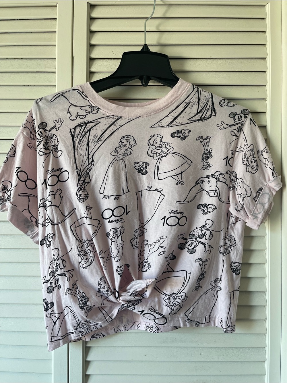 Disney Light Pink 100 Logo Character Tee
